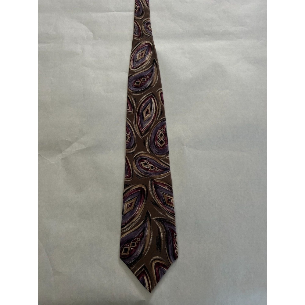 Christian Dior Vintage‎ 90s Floral Monsieur Silk Tie EUC Brown Casual